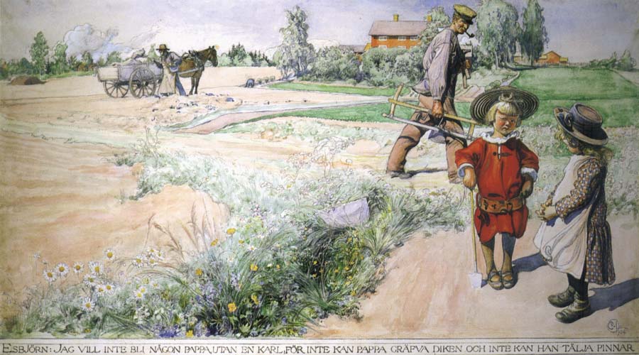 Carl Larsson Boy and girl